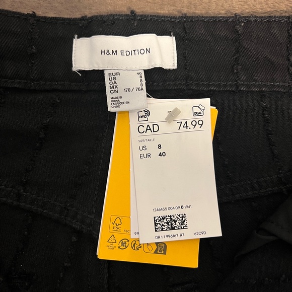 *NWT* H&M ‘EDITION’ COLLECTION CREASED WIDE LEG FULL LENGTH JEANS SZ US 8 - Picture 6 of 14